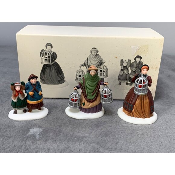 Department 56 Heritage Village "The Bird Seller" Handpainted Porcelain Figurines - Picture 1 of 7